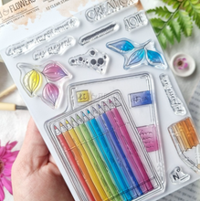 Clear Stamp - A6 - COLORING PENCILS - Chou and Flowers