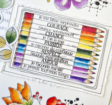 Clear Stamp - A6 - COLORING PENCILS - Chou and Flowers
