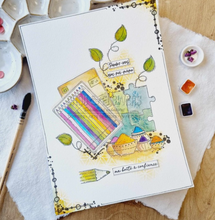 Clear Stamp - A6 - COLORING PENCILS - Chou and Flowers