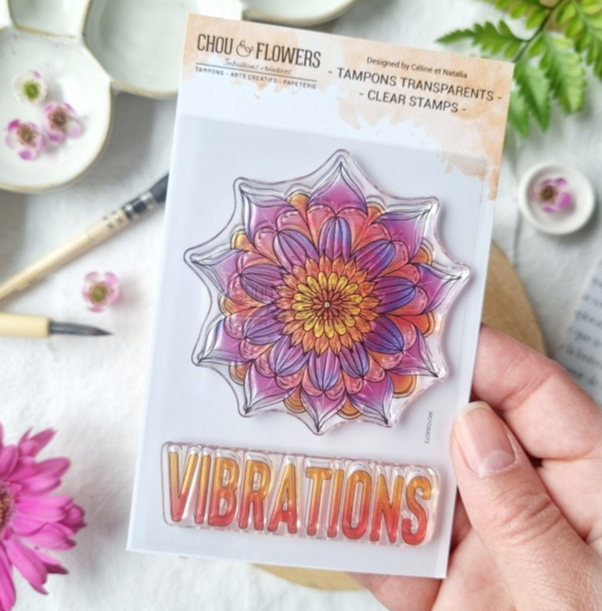 Clear Stamp - A7 - FLOWER VIBRATIONS - Chou and Flowers