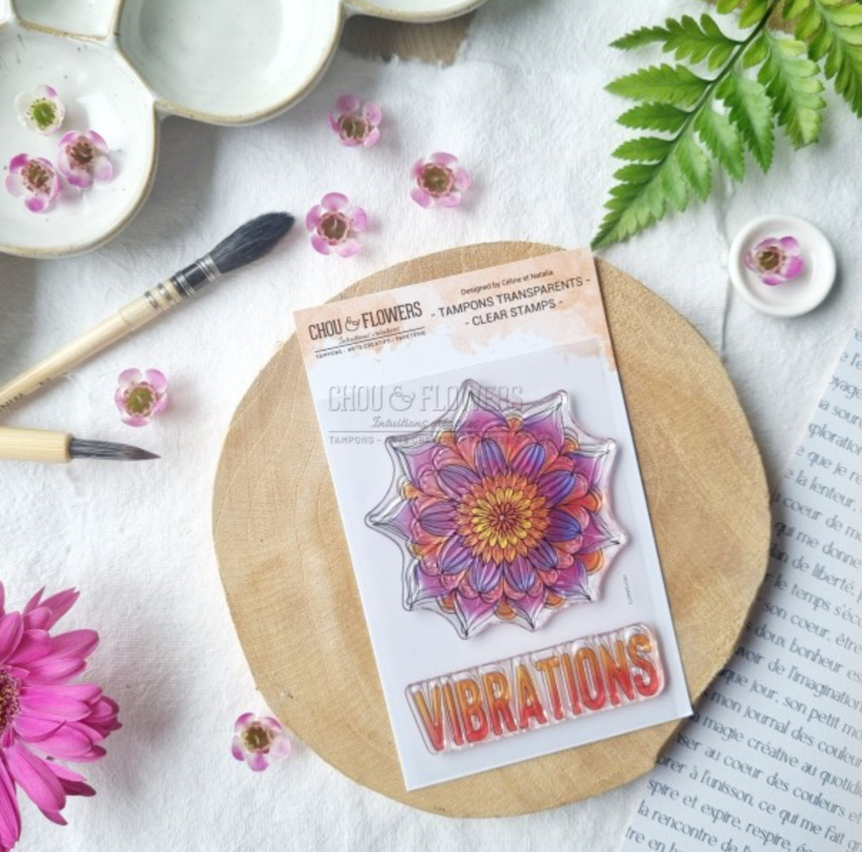 Clear Stamp - A7 - FLOWER VIBRATIONS - Chou and Flowers