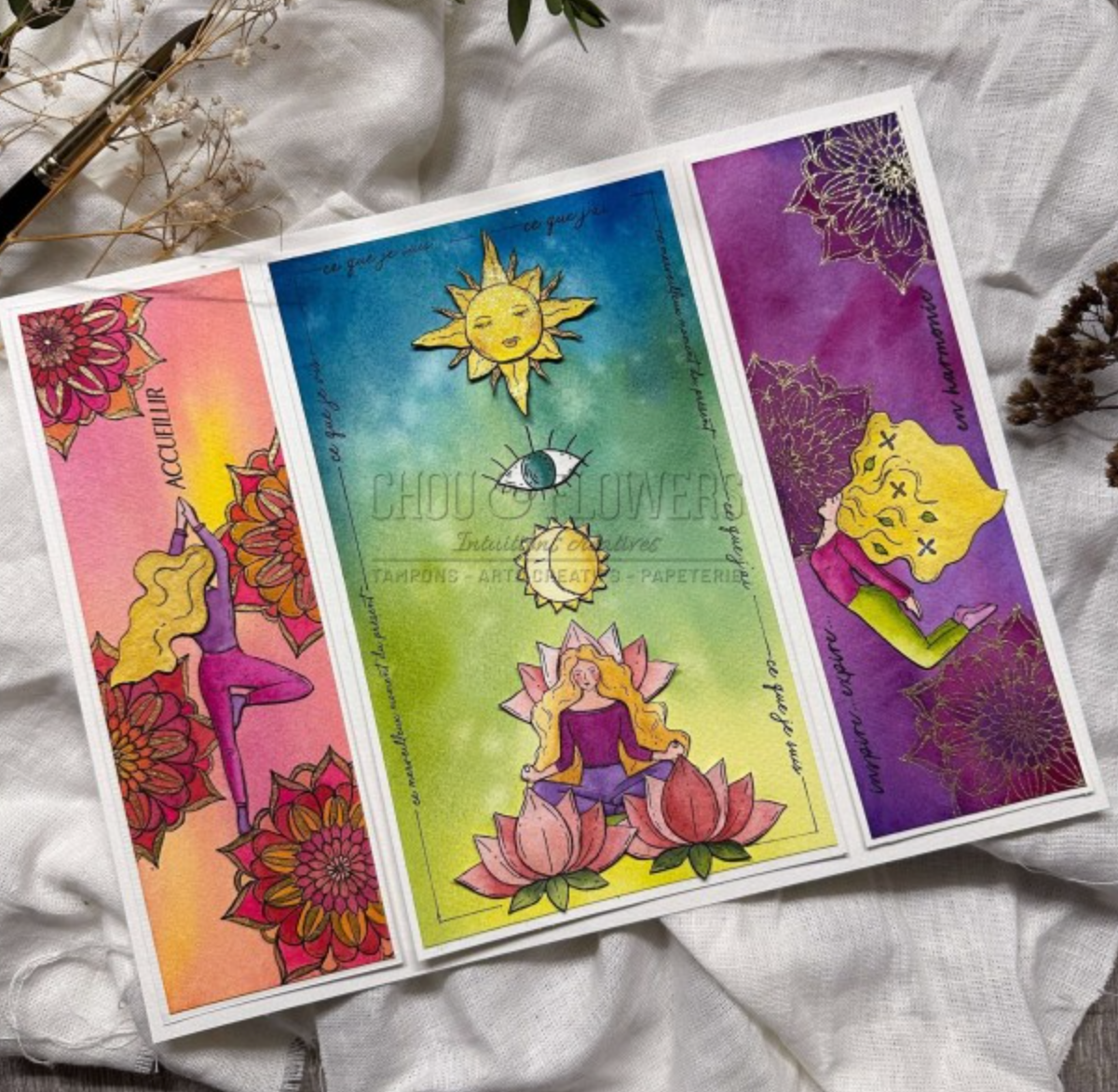 Clear Stamp - A7 - FLOWER VIBRATIONS - Chou and Flowers