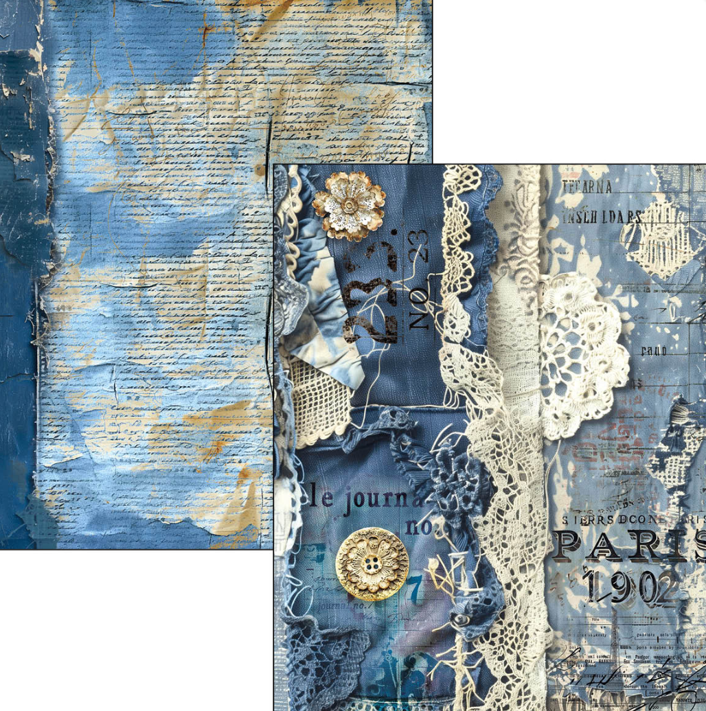 A4 Maxi Mixed Media Book - Urban Blue Denim - 50 Double Pages - Ciao Bella