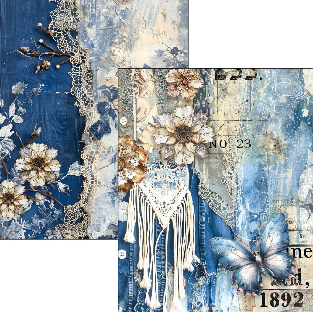A4 Maxi Mixed Media Book - Urban Blue Denim - 50 Double Pages - Ciao Bella
