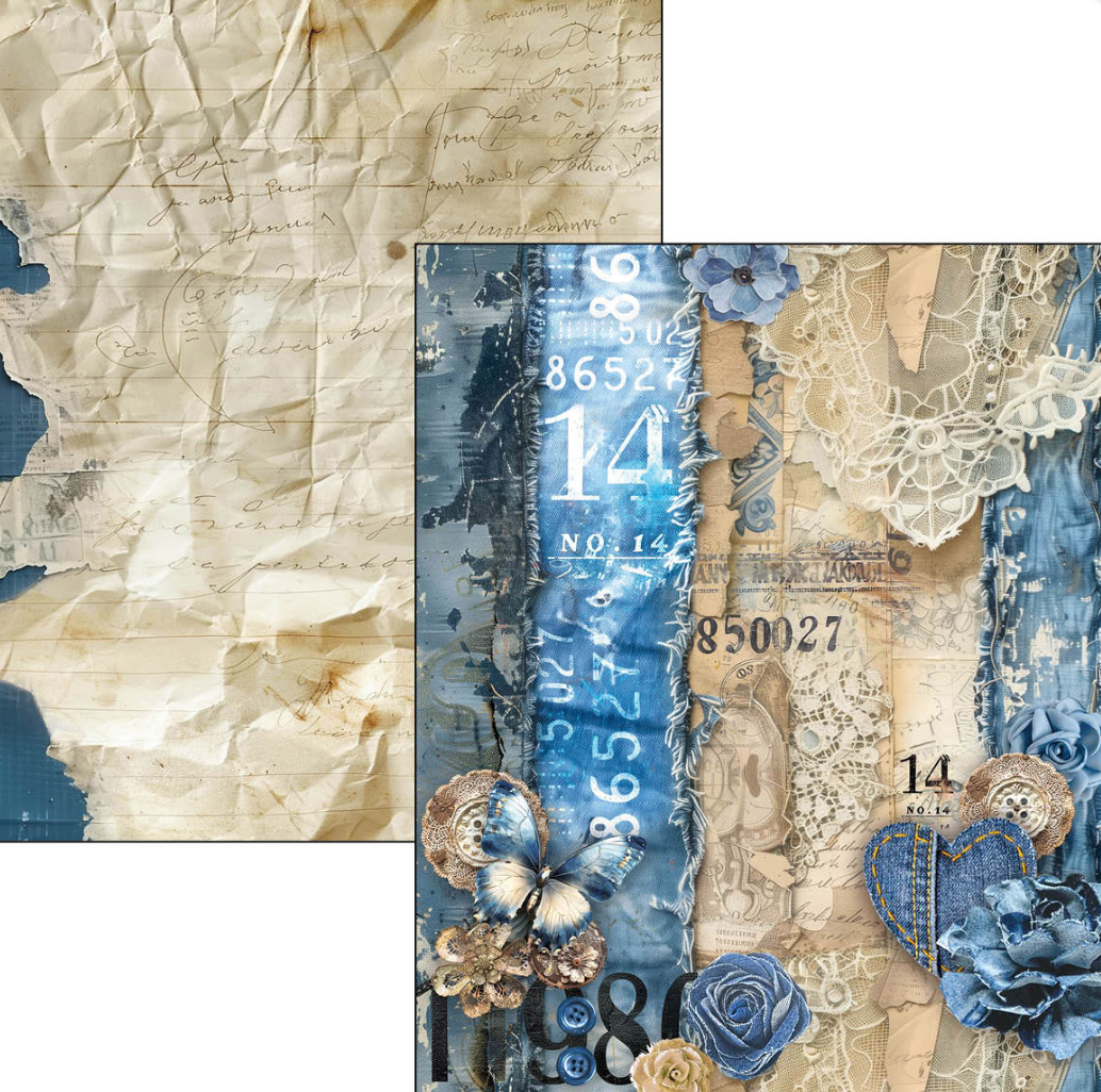 A4 Maxi Mixed Media Book - Urban Blue Denim - 50 Double Pages - Ciao Bella