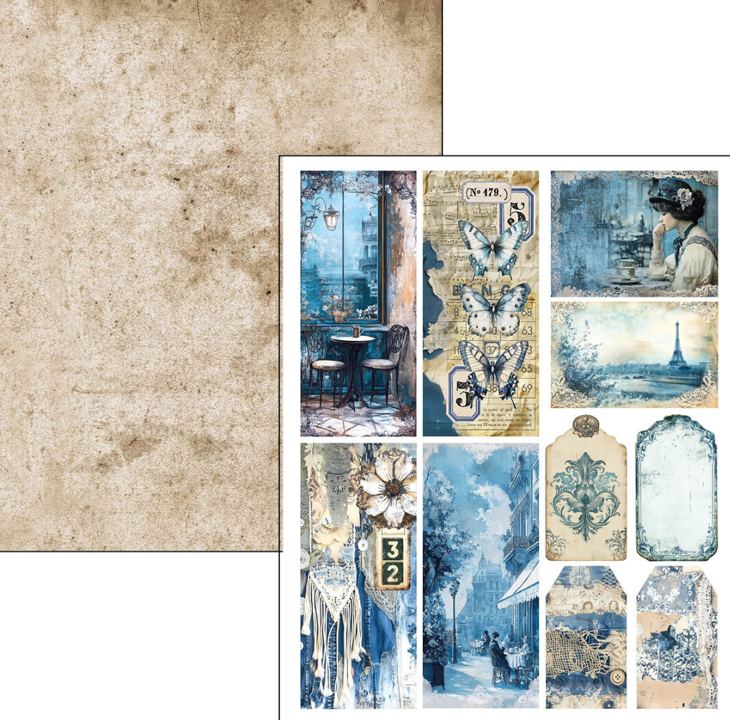 A4 Maxi Mixed Media Book - Urban Blue Denim - 50 Double Pages - Ciao Bella