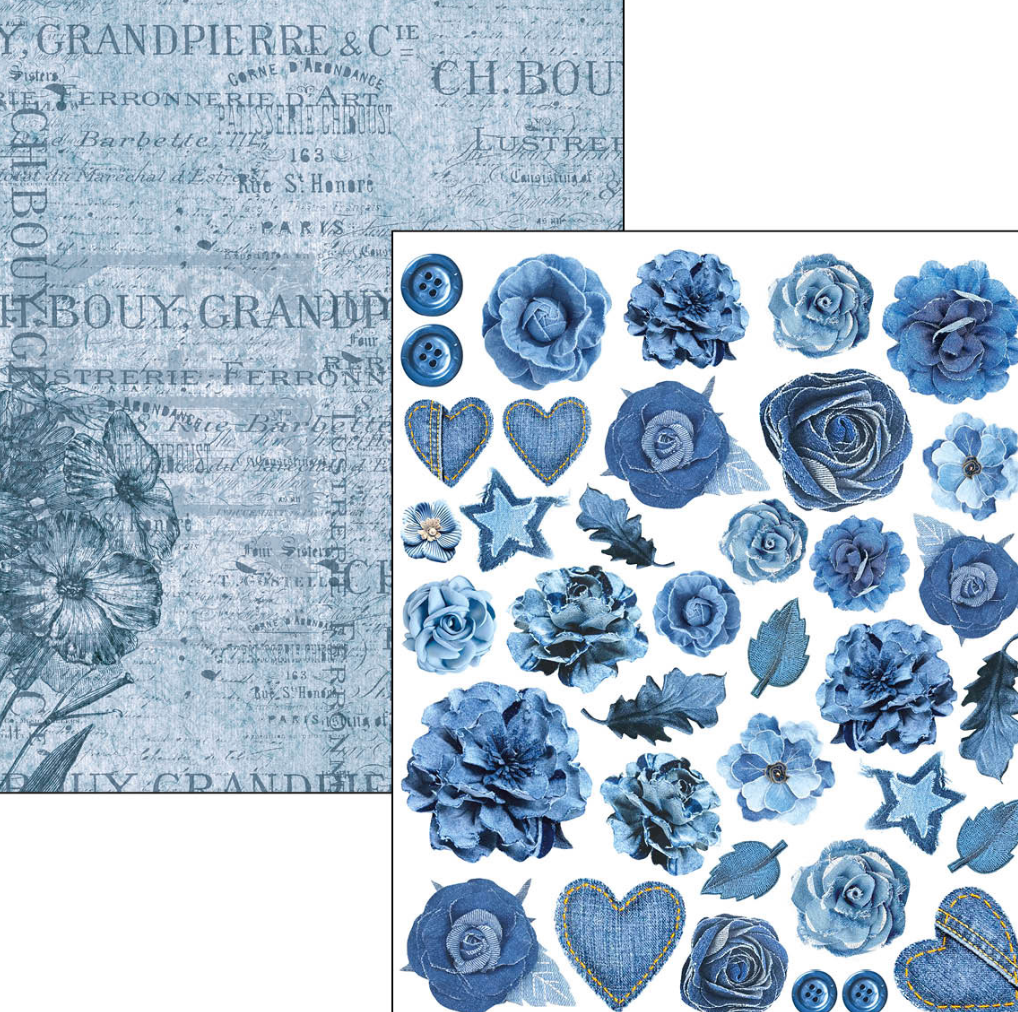 A4 Maxi Mixed Media Book - Urban Blue Denim - 50 Double Pages - Ciao Bella