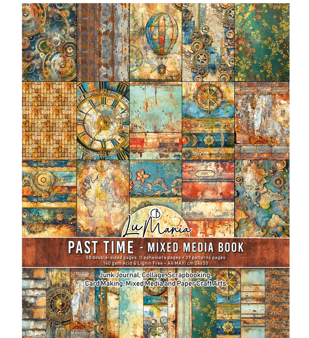 A4 Maxi Mixed Media Book - Past Time - 50 Double Pages - Ciao Bella
