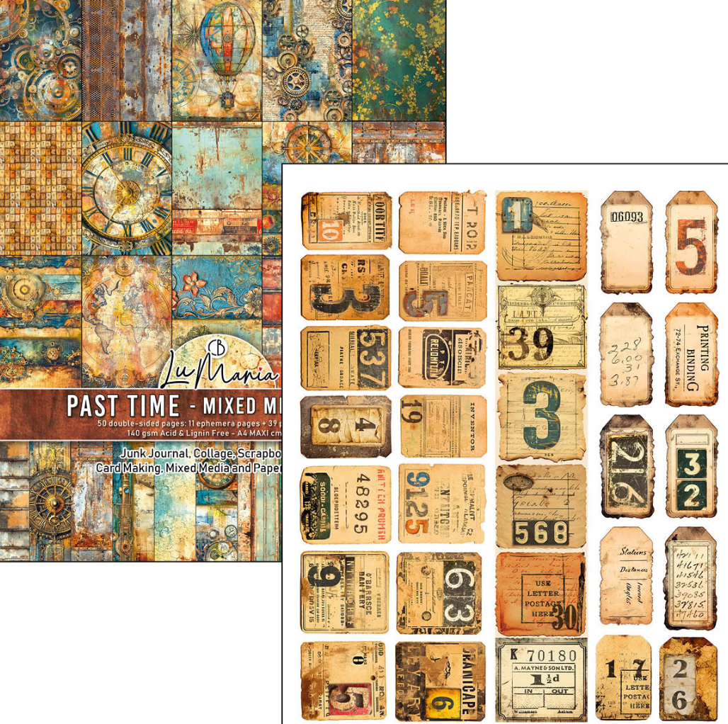 A4 Maxi Mixed Media Book - Past Time - 50 Double Pages - Ciao Bella