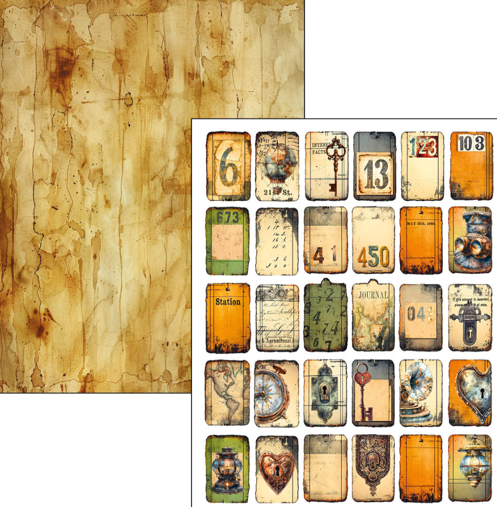 A4 Maxi Mixed Media Book - Past Time - 50 Double Pages - Ciao Bella