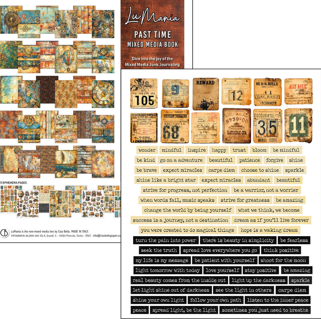 A4 Maxi Mixed Media Book - Past Time - 50 Double Pages - Ciao Bella