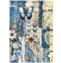 A4 Mixed Media Rice Paper - Urban Blue Denim - Set 4/Pkg- Ciao Bella