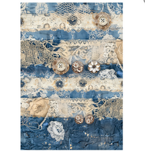 A4 Mixed Media Rice Paper - Urban Blue Denim - Set 4/Pkg- Ciao Bella