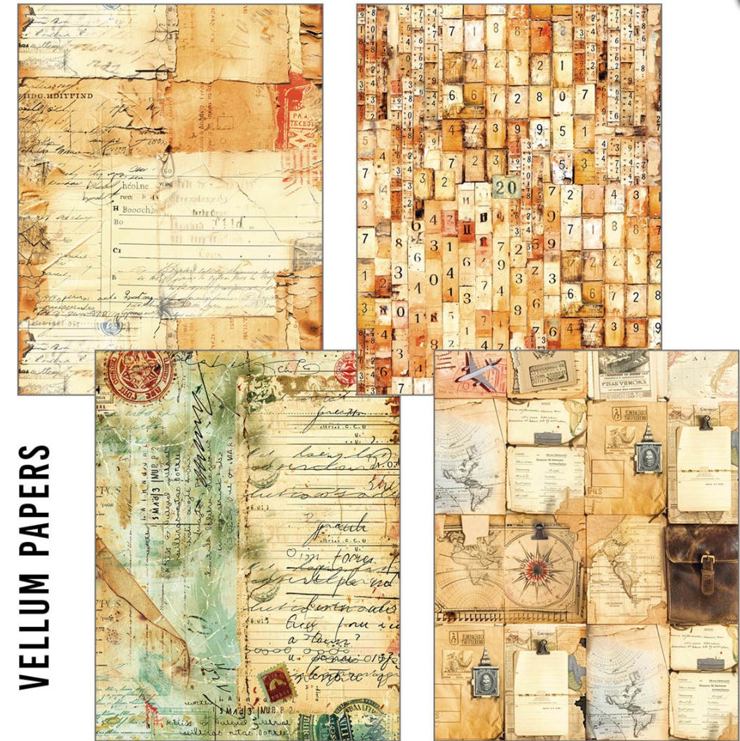 A5 Mixed Paper Pack - Journey Ahead - Vellum / Tissue - 8 Sheets - Ciao Bella