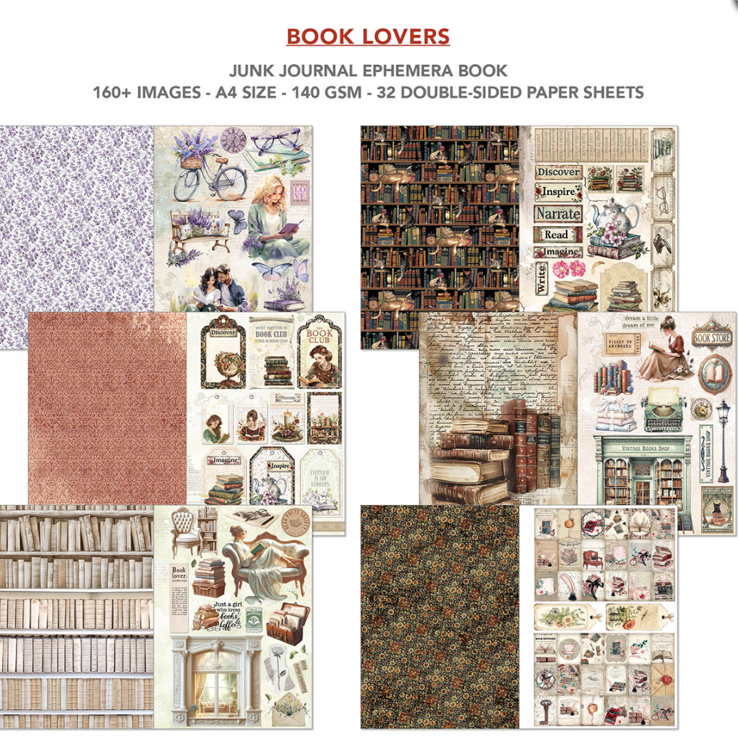 A4 Ephemera Book - Book Lovers - 32/Pkg - Ciao Bella
