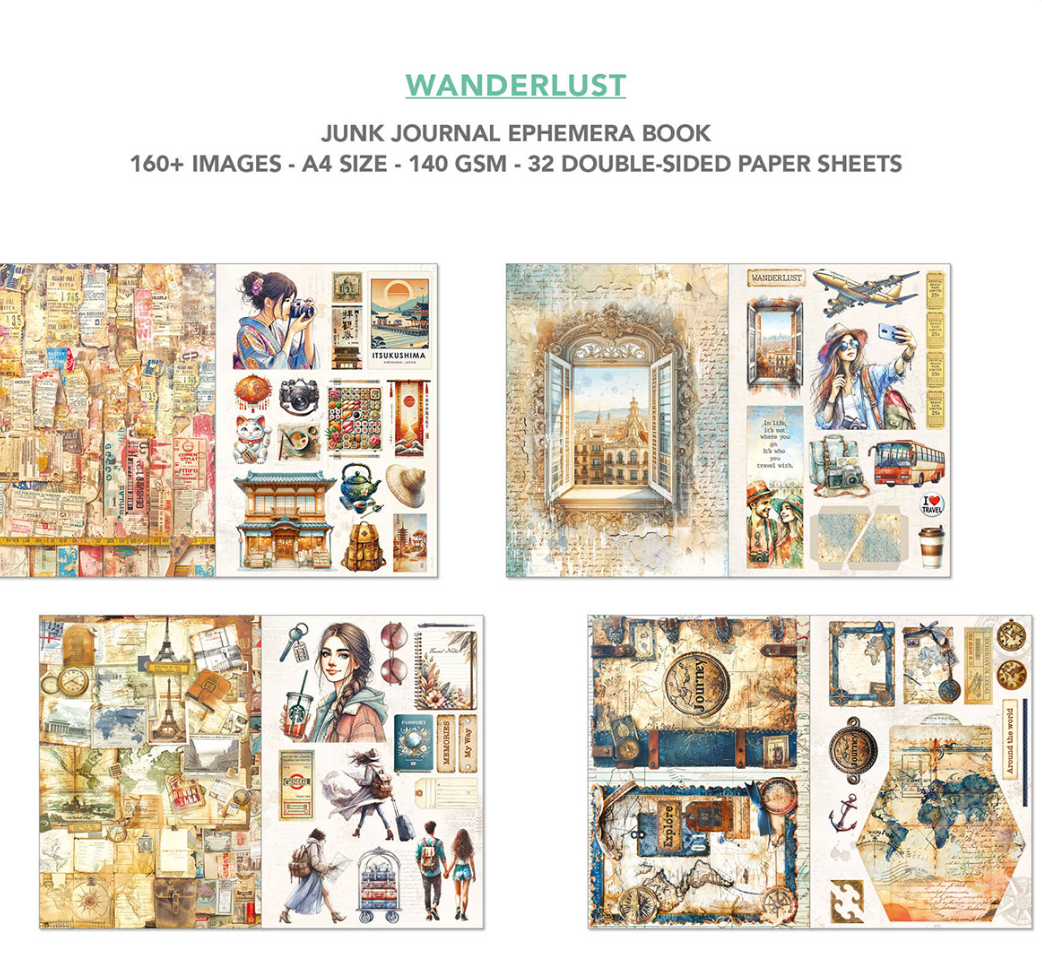 A4 Ephemera Book - Wanderlust - 32/Pkg - Ciao Bella