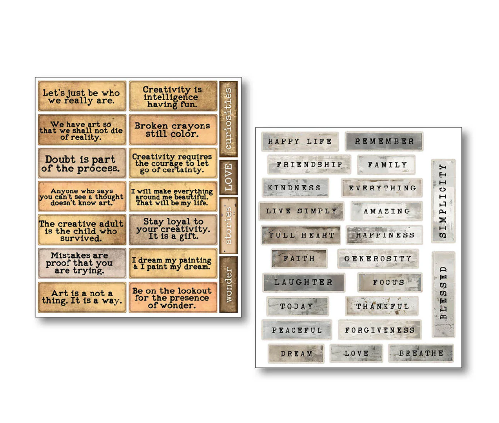 Mixed Media Sticker Set - Little Words - 10/Pkg - Ciao Bella