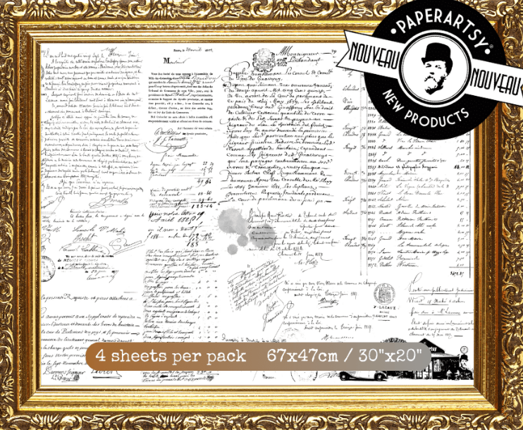 Printed Tissue - Script - Paperartsy