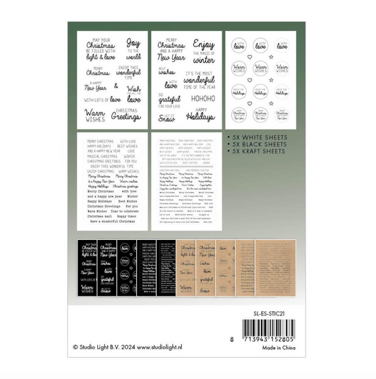 Sticker Pad - Christmas Texts - Nr 21 - Studio Light