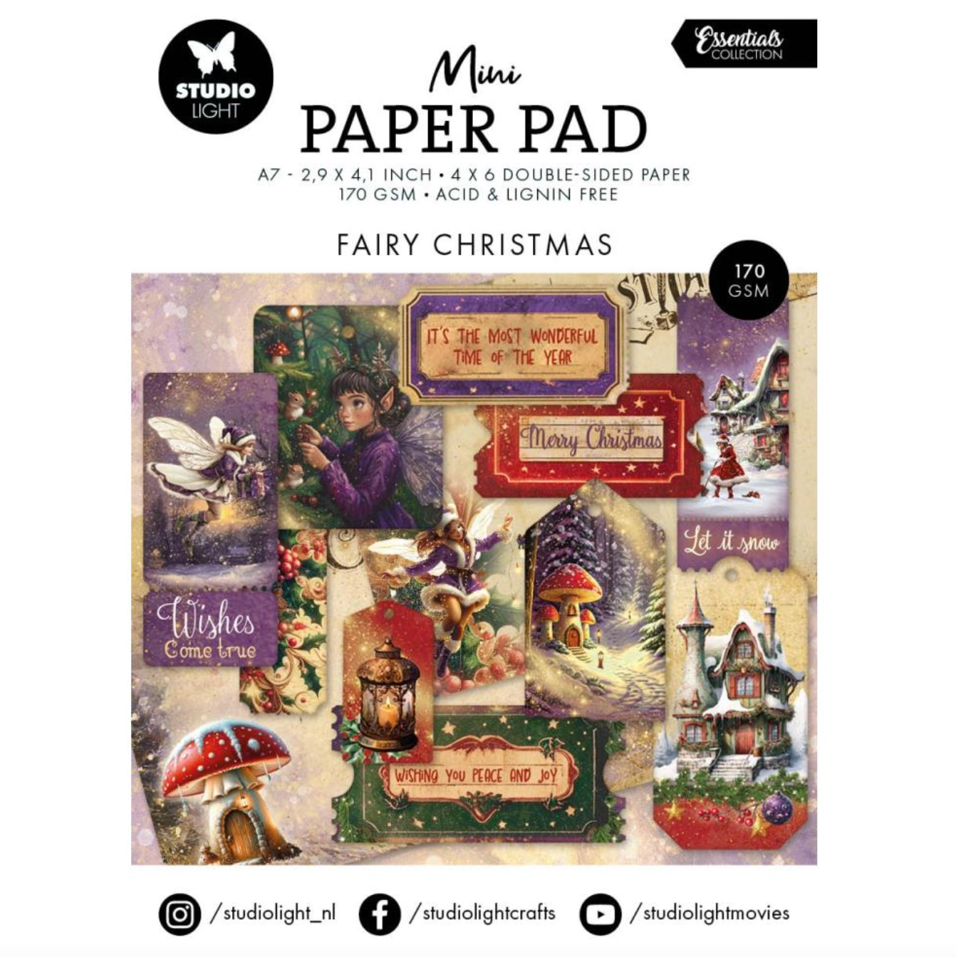 Mini Paper Pad - Fairy Christmas - 2.91"X4.13" 24/Pkg - Studio Light