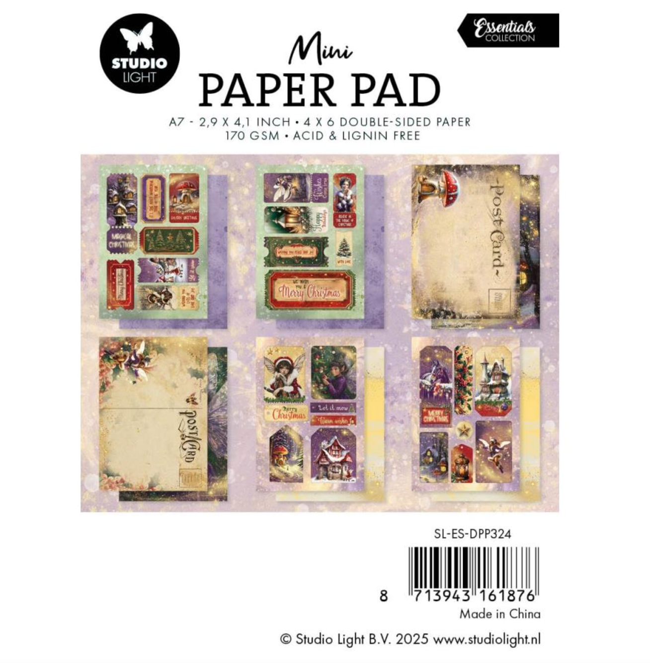 Mini Paper Pad - Fairy Christmas - 2.91"X4.13" 24/Pkg - Studio Light