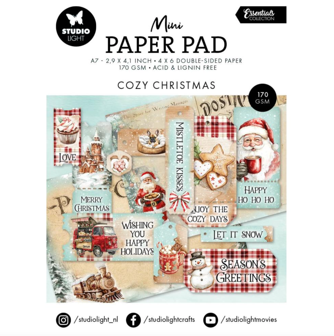 Mini Paper Pad - Cozy Christmas - 2.91"X4.13" 24/Pkg - Studio Light