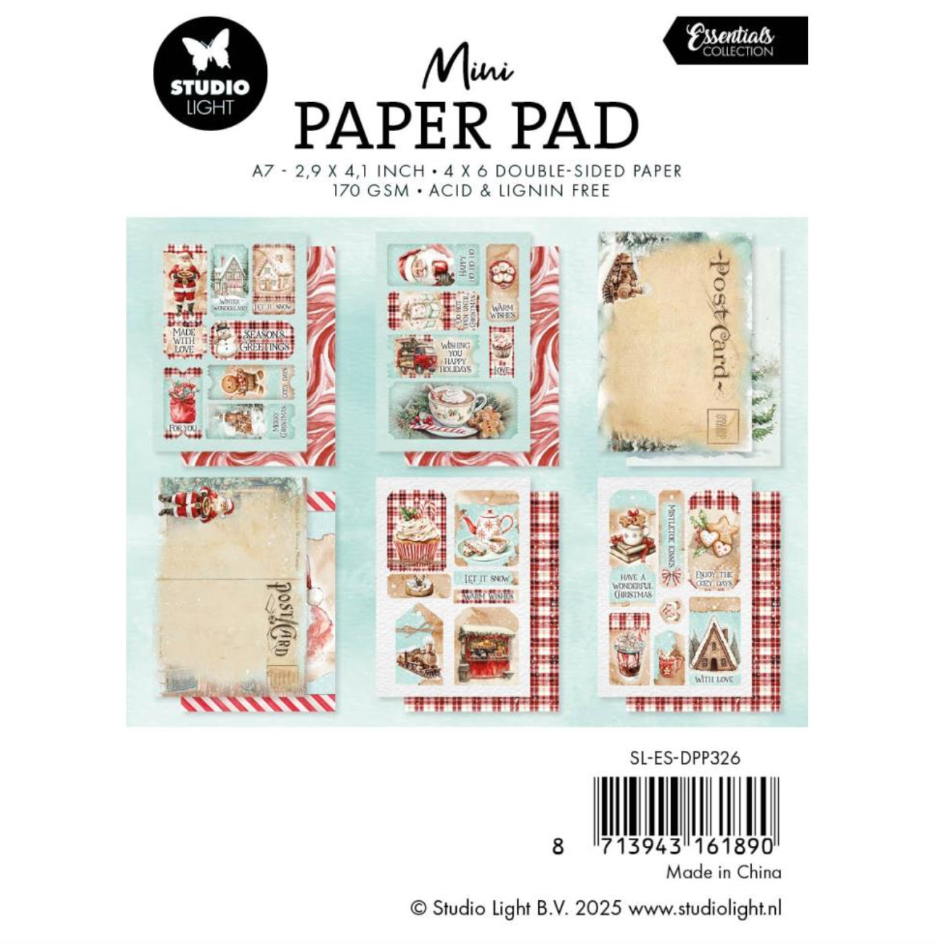 Mini Paper Pad - Cozy Christmas - 2.91"X4.13" 24/Pkg - Studio Light