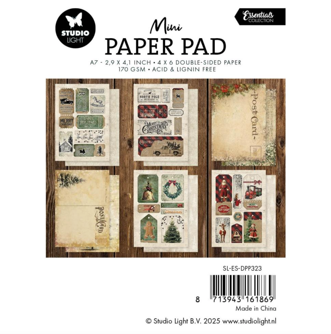 Mini Paper Pad - Happy Holidays - 2.91"X4.13" 24/Pkg - Studio Light