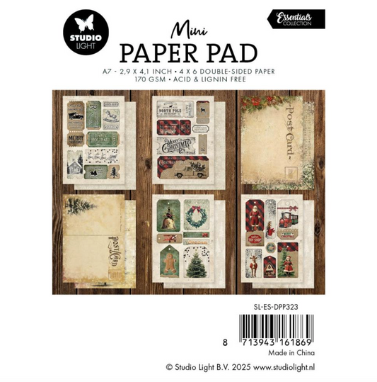 Mini Paper Pad - Happy Holidays - 2.91"X4.13" 24/Pkg - Studio Light