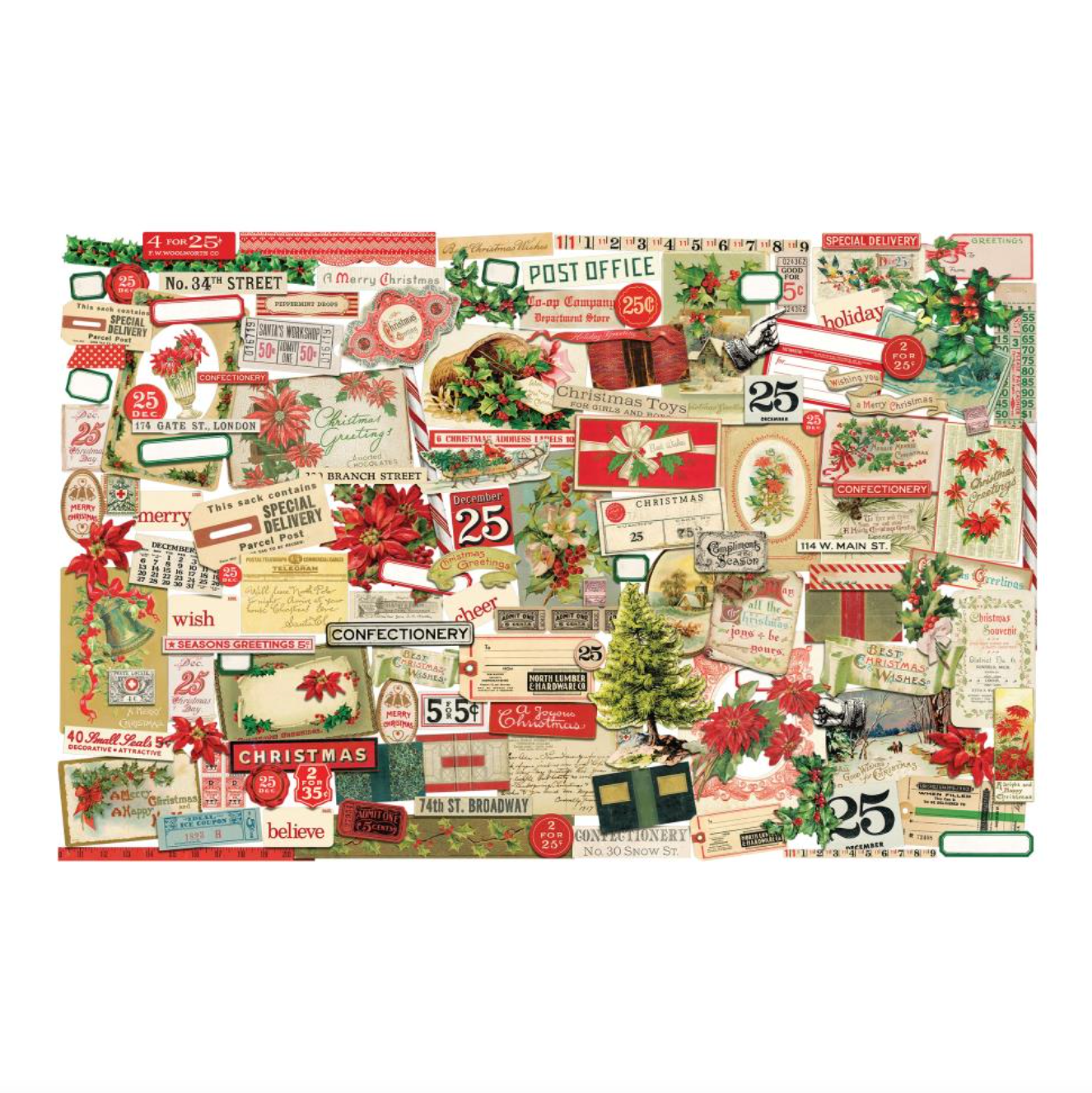 Christmas 2024 -  Ephemera Pack 140/Pkg - Ideaology - Tim Holtz