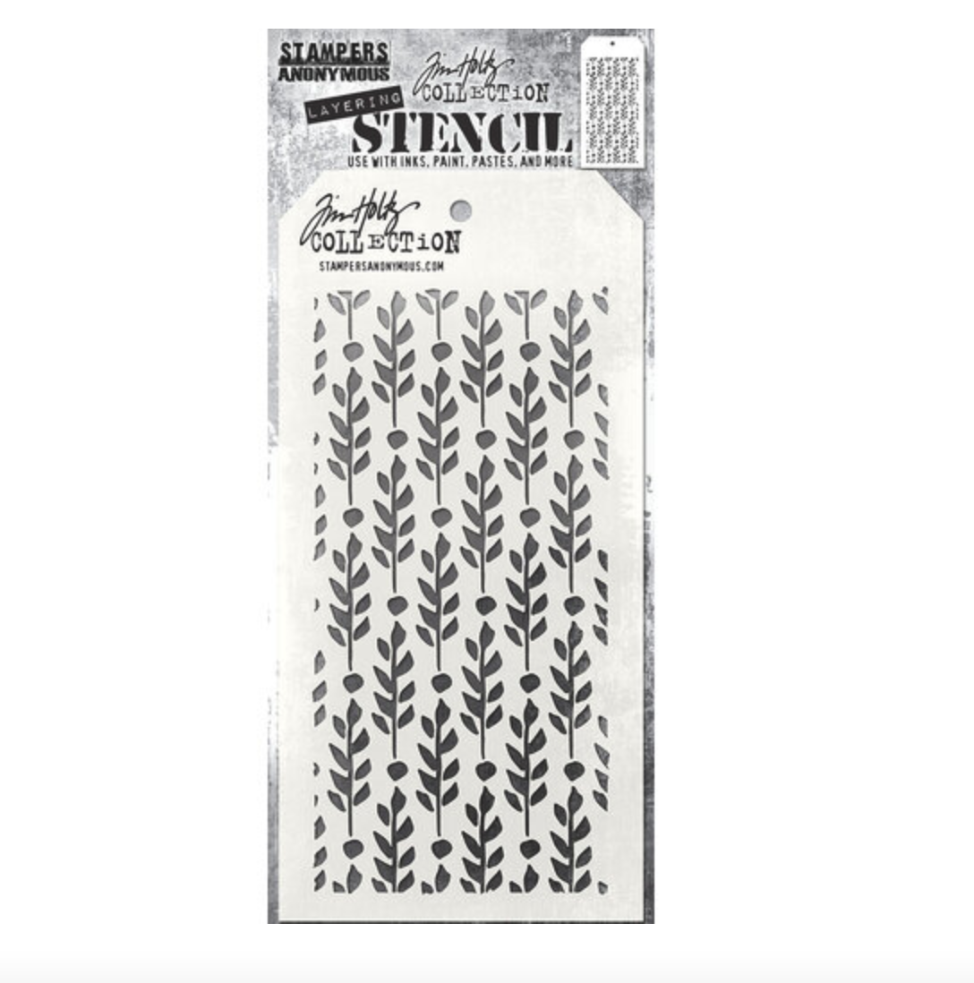 Tim Holtz - Berry Leaves - Layering Stencils - Stampers Anonymous