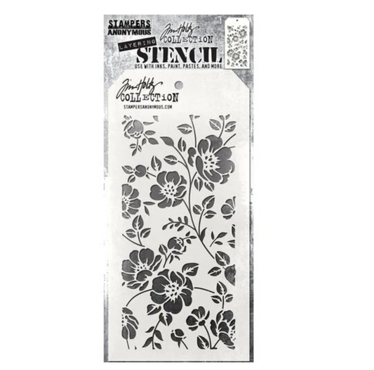 Tim Holtz - Script - Floral - Stampers Anonymous