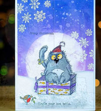 Tim Holtz - Snarky Cat Christmas - Mixed-Media Stamps & Stencil Set