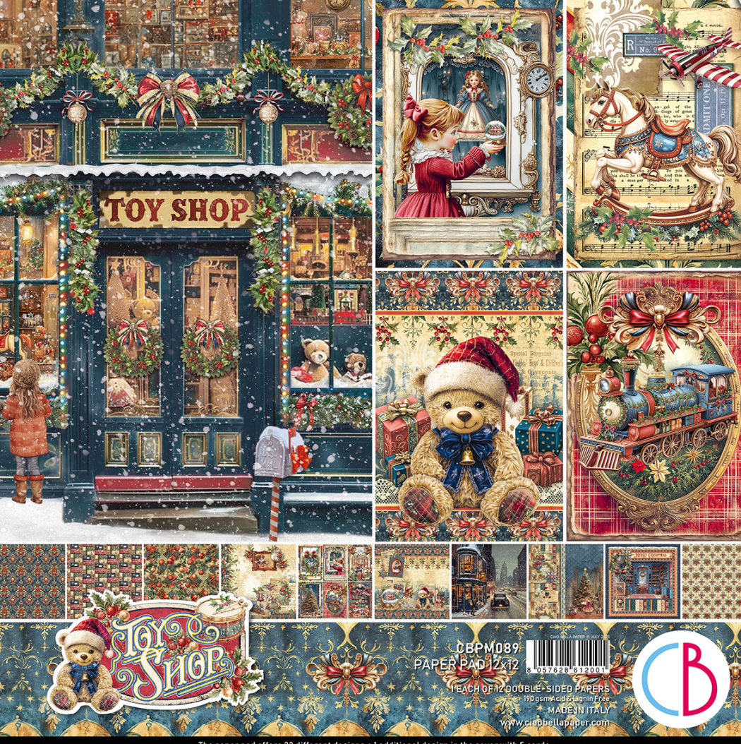 12x12 - Toy Shop - Paper Pad - Double Sided Paper - 12/Pkg - Ciao Bella