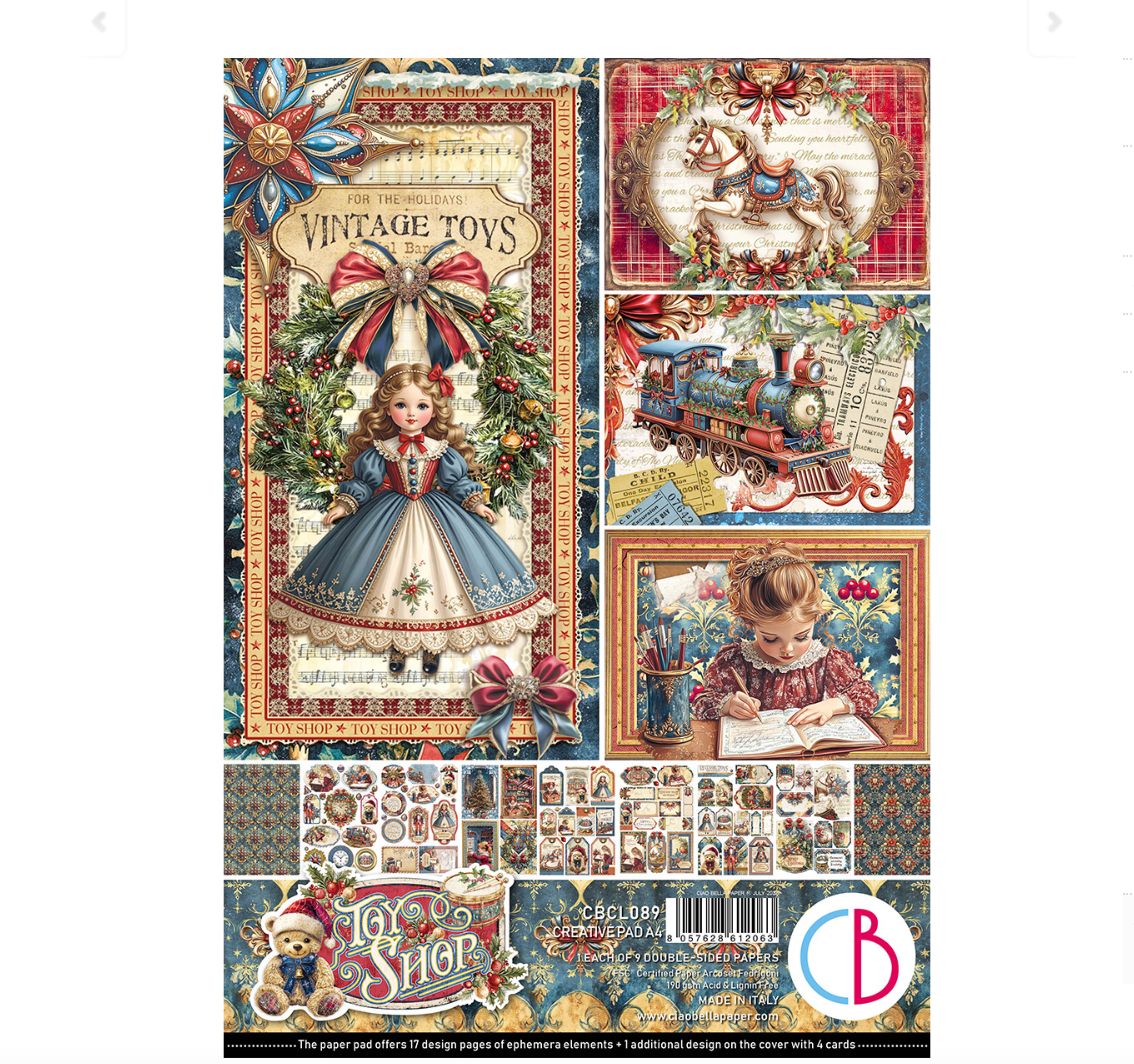 A4 - Toy Shop - Creative Pad - Double Sided Paper - 9/Pkg - Ciao Bella