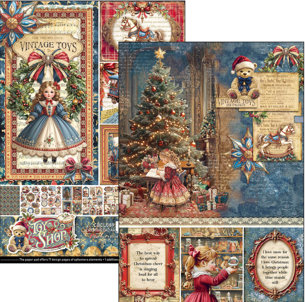 A4 - Toy Shop - Creative Pad - Double Sided Paper - 9/Pkg - Ciao Bella