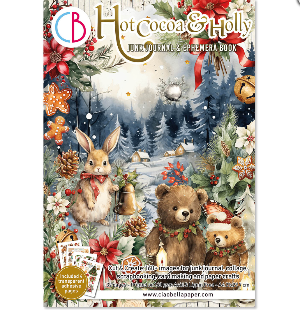 A4 Ephemera Book - Hot Cocoa & Holly - 32/Pkg - Ciao Bella