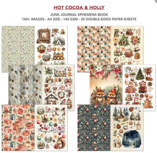 A4 Ephemera Book - Hot Cocoa & Holly - 32/Pkg - Ciao Bella