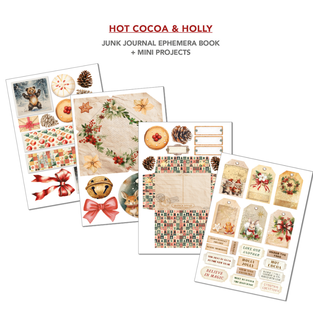A4 Ephemera Book - Hot Cocoa & Holly - 32/Pkg - Ciao Bella