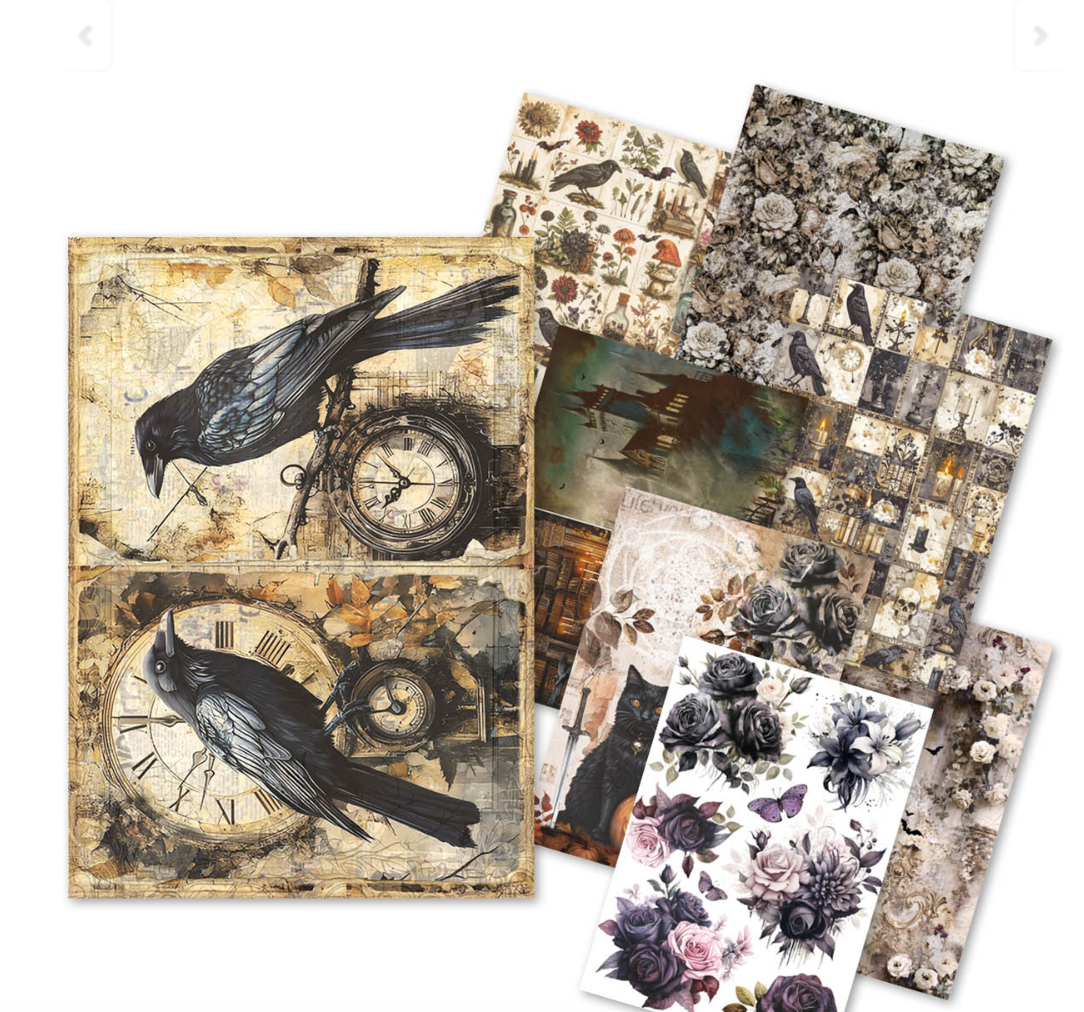 A5 Rice Paper Pack - Dark Academia - 8 Sheets - Ciao Bella