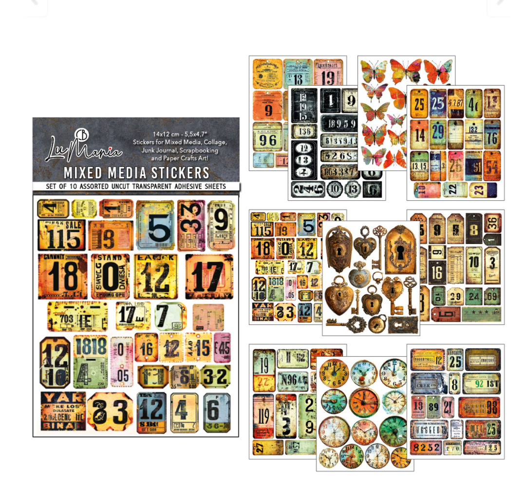 Mixed Media Sticker Set - Scratched Labels - 10/Pkg - Ciao Bella