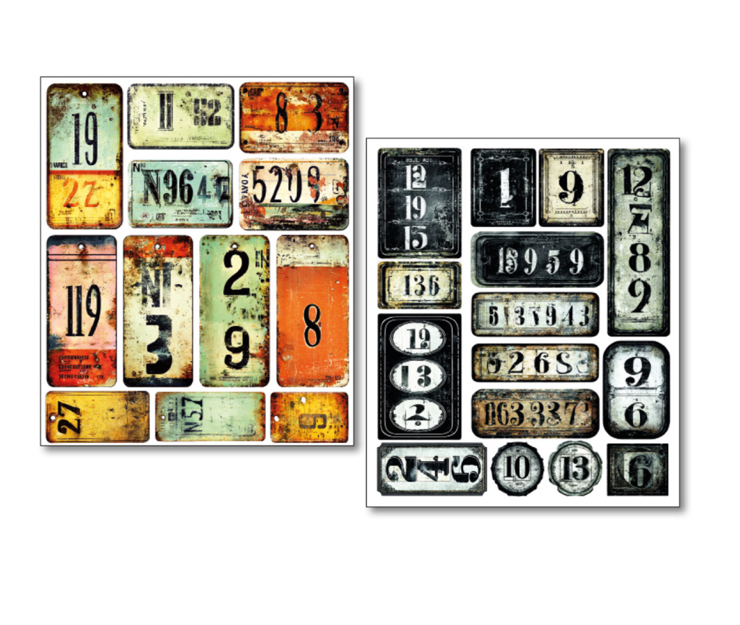 Mixed Media Sticker Set - Scratched Labels - 10/Pkg - Ciao Bella