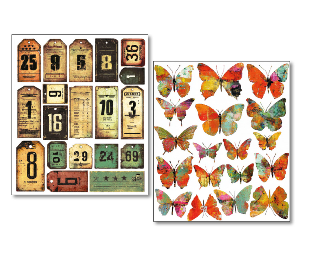 Mixed Media Sticker Set - Scratched Labels - 10/Pkg - Ciao Bella