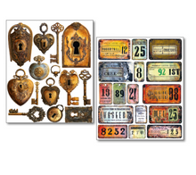 Mixed Media Sticker Set - Scratched Labels - 10/Pkg - Ciao Bella