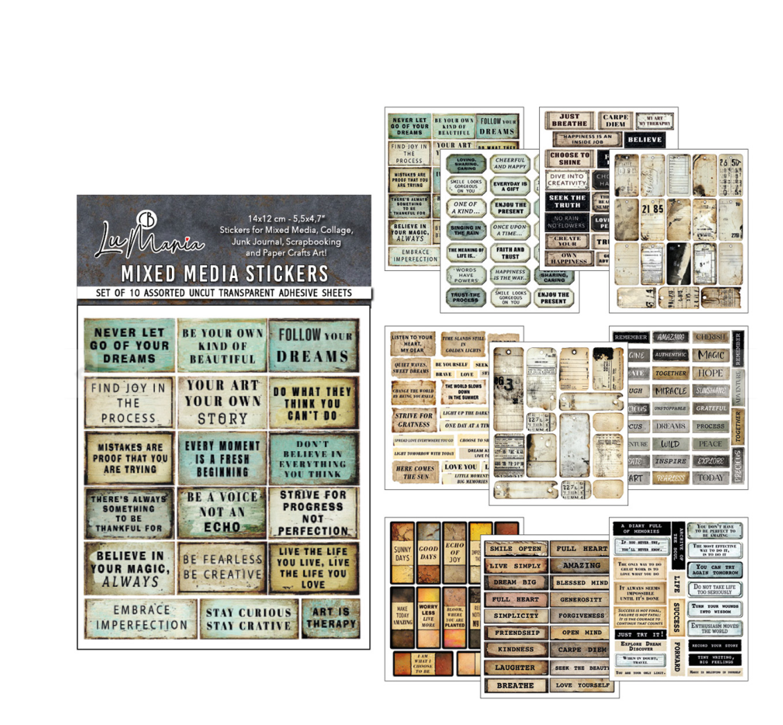 Mixed Media Sticker Set - Kind Thoughts - 10/Pkg - Ciao Bella