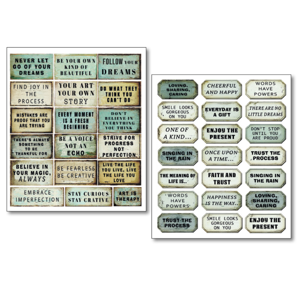 Mixed Media Sticker Set - Kind Thoughts - 10/Pkg - Ciao Bella