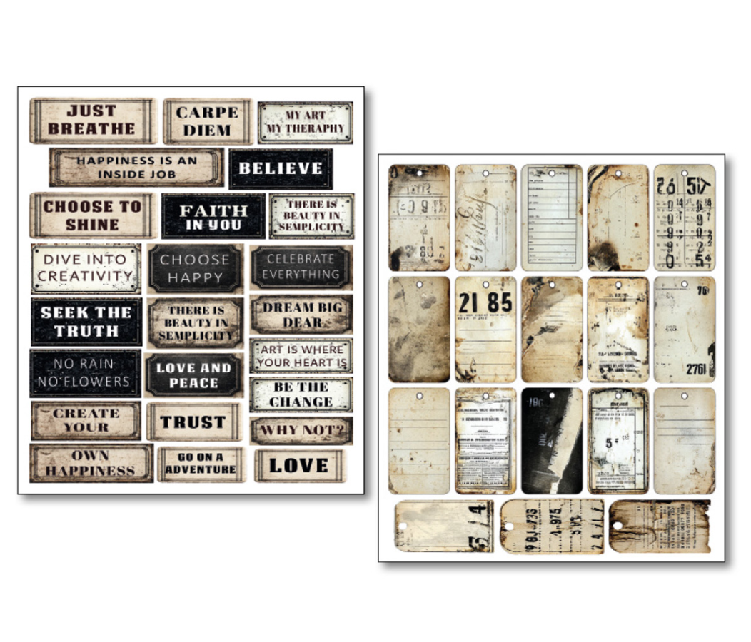 Mixed Media Sticker Set - Kind Thoughts - 10/Pkg - Ciao Bella