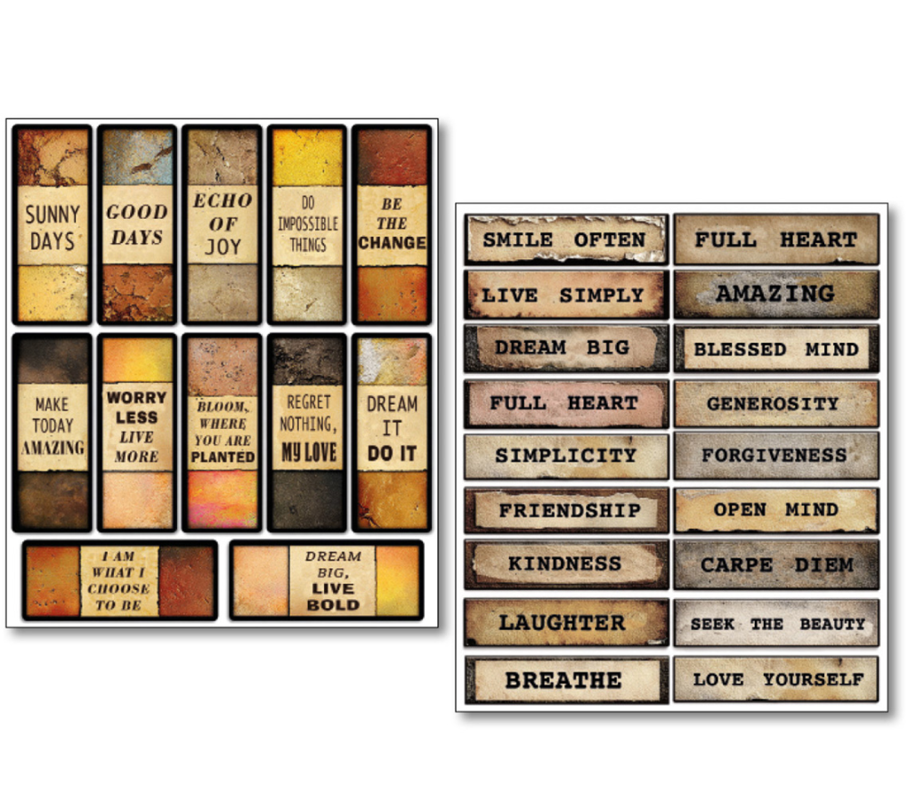 Mixed Media Sticker Set - Kind Thoughts - 10/Pkg - Ciao Bella