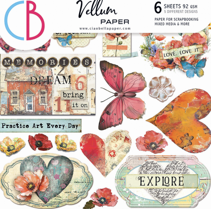 6x6 - Vellum - Majestic Dream - Fussy Cut - 6/Pkg - Ciao Bella