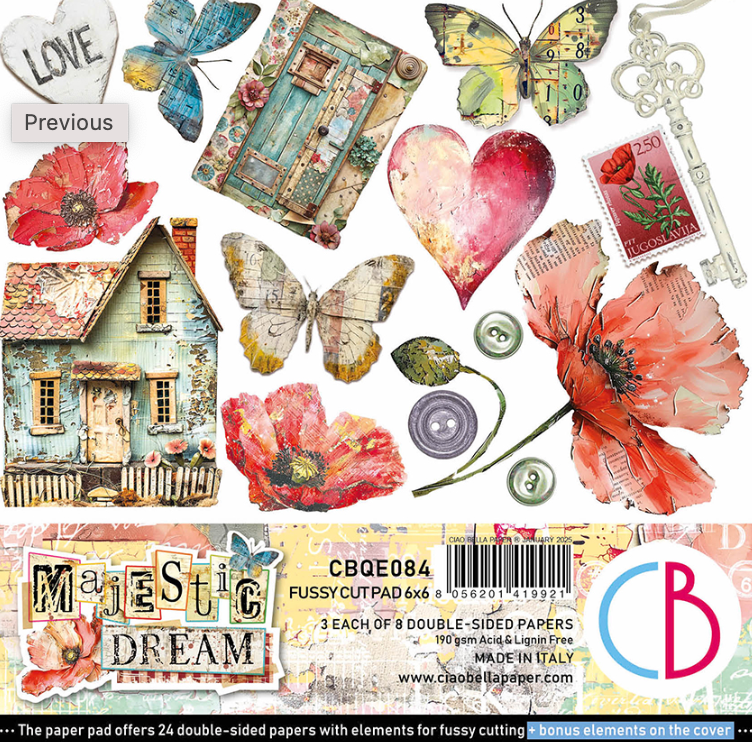 6x6 - Majestic Dream - Fussy Cut Pad - 24/Pkg - Ciao Bella